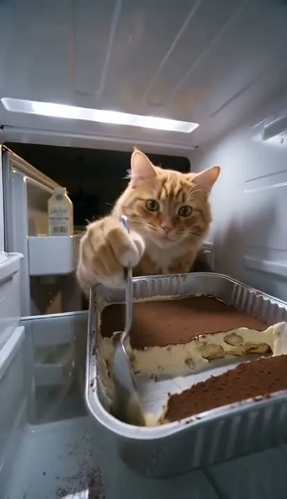 Cat fridge POV reference scene